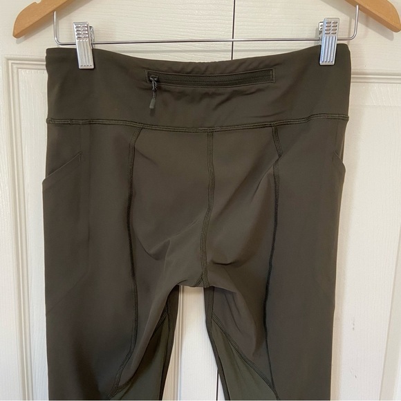 Lululemon Women’s Olive Green Mesh Crop Leggings Size 6 - Picture 3 of 9